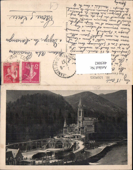 485082,Kirche Lourdes Vue d ensemble sur la Basilique Basilika