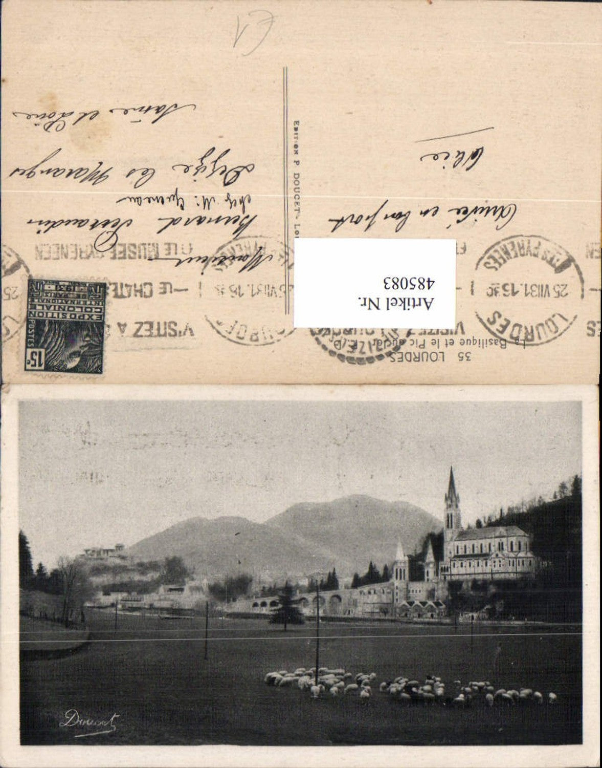 485083,Kirche Lourdes La Basilique et le Pic du ler Basilika