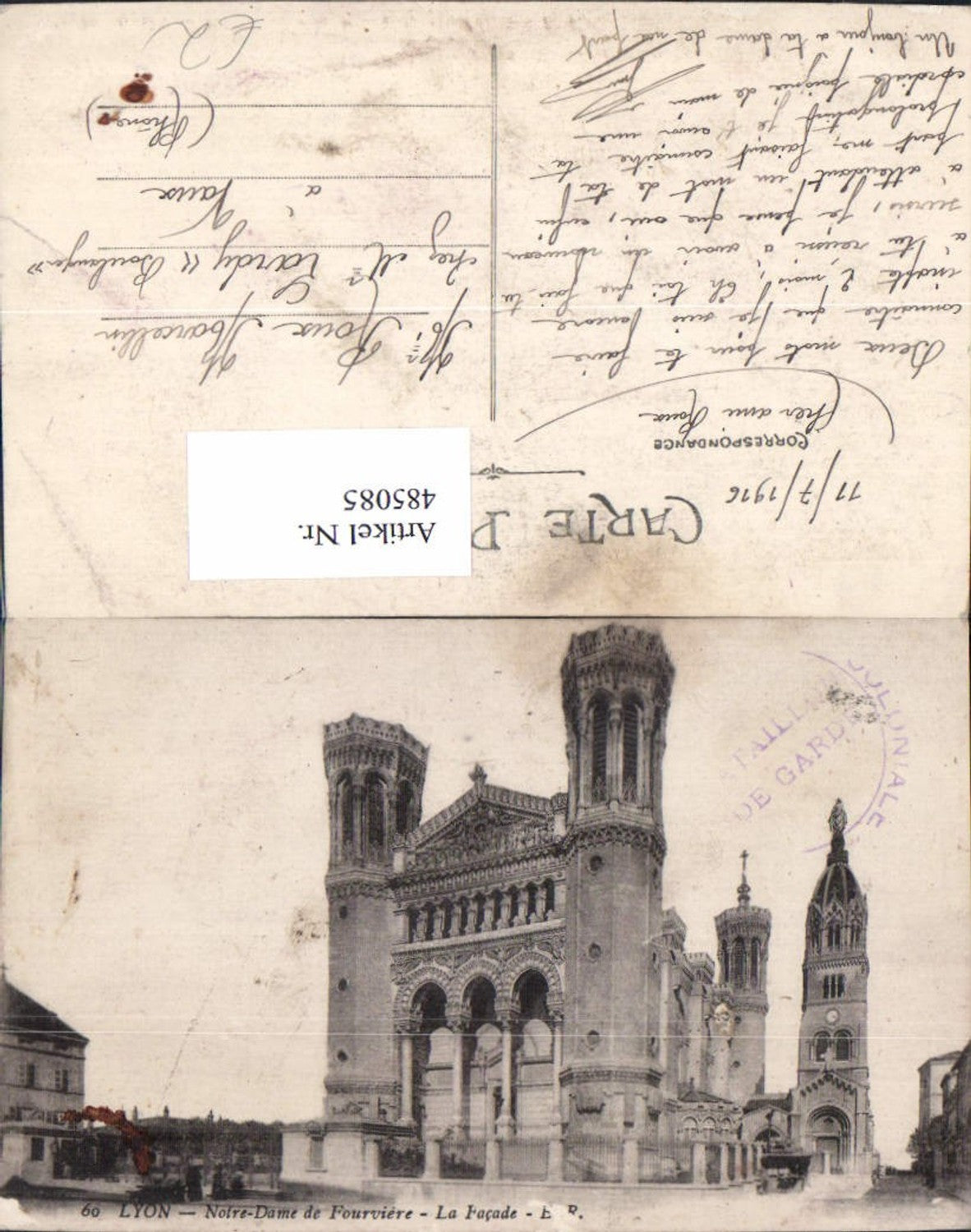 485085,Kirche Lyon Notre-Dame de Fourviere La Facade