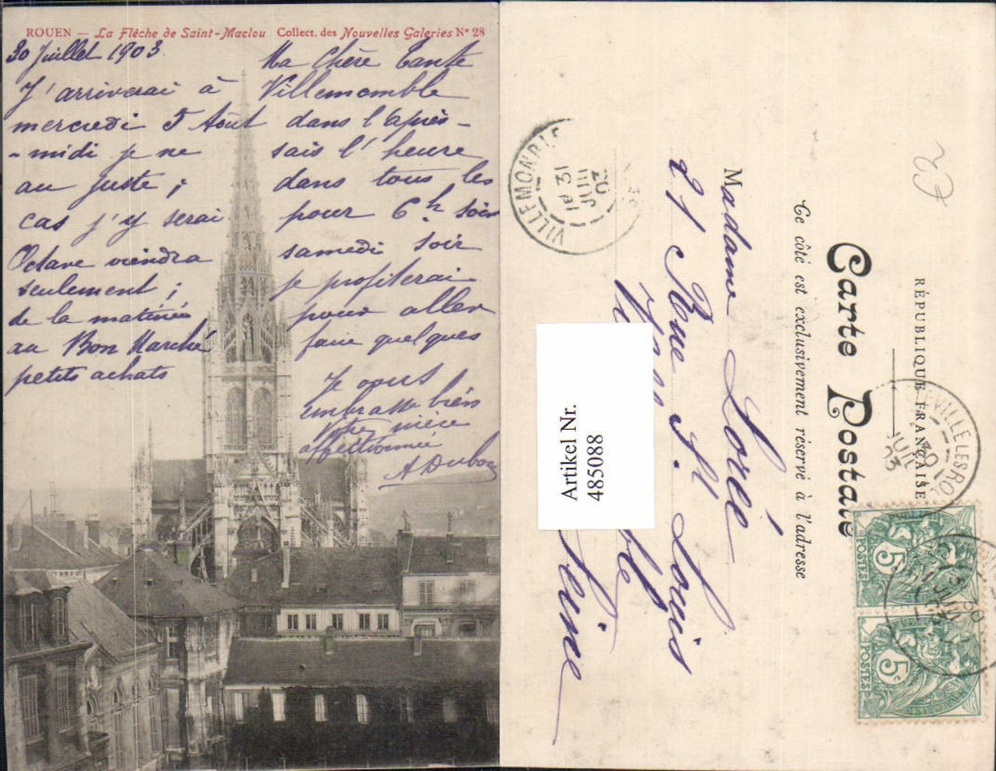 485088,Kirche Rouen La Fleche de Saint-Maclou