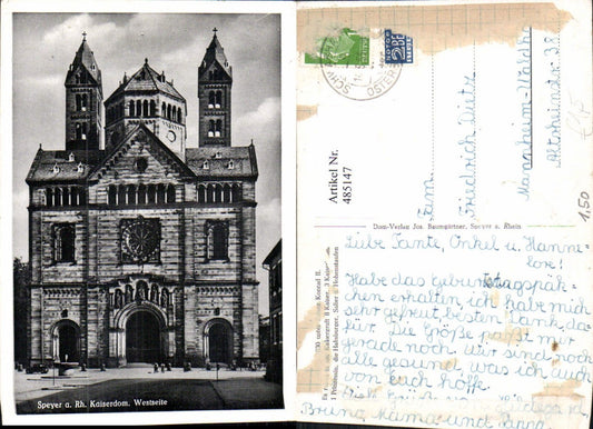 485147,Kirche Speyer a. Rhein Kaiserdom Westseite Dom