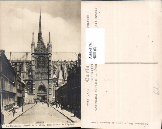 485163,Kirche Amiens La cathedrale Portail de la Vierge doree Kathedrale