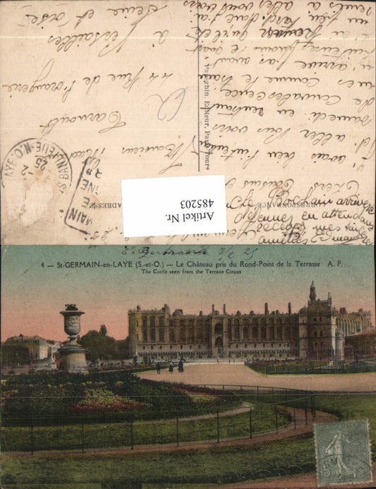 485203,Schloss St-Germain-en-Laye Le Chateau pris du Rond-Point de la Terrasse
