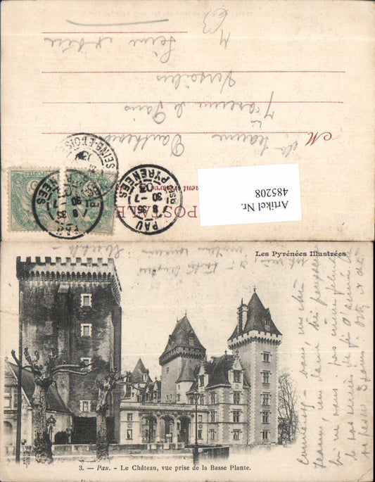 485208,Schloss Pau Le Chateau vue prise de la Basse Plante