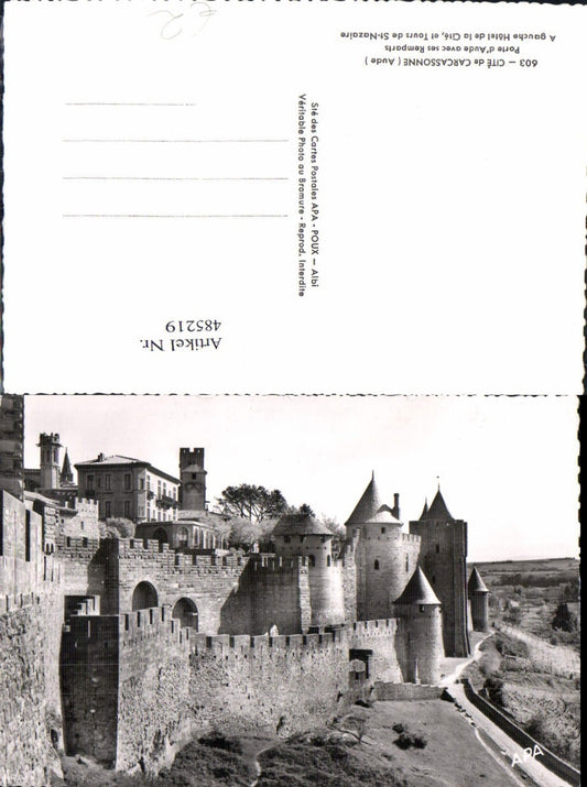 485219,Schloss Cite de Carcassonne Aude Porte d Aude avec ses Remparts