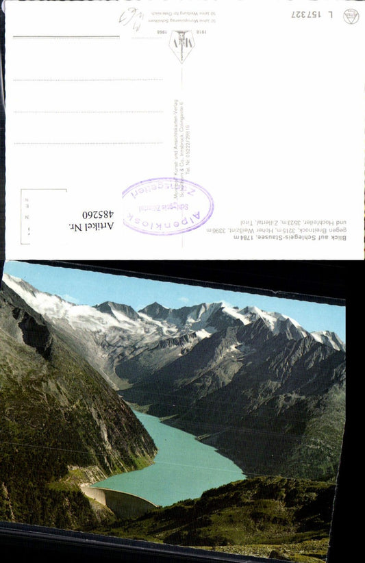 485260,Talsperre Blick auf Schlegeis-Stausee geg. Breitnock Mayrhofen Zillertal