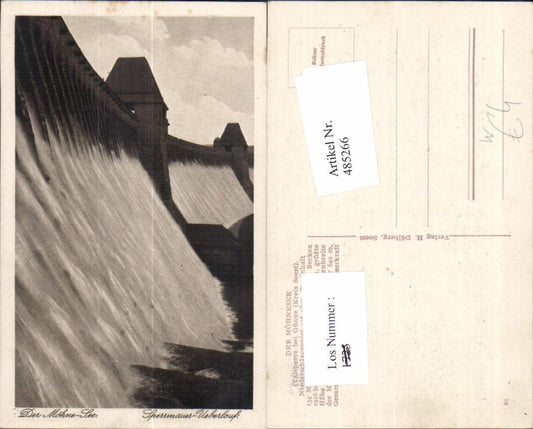 485266,Talsperre b. Günne Der Möhne-See Sperrmauer Überlauf