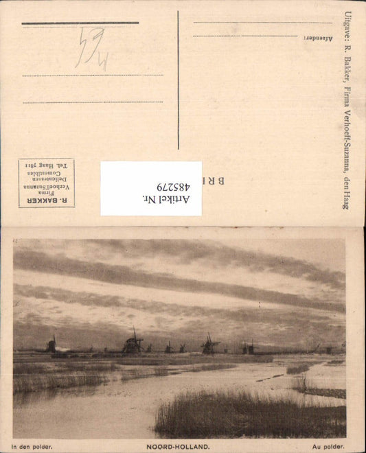 485279,Noord-Holland Windmühlen In den polder Landschaft