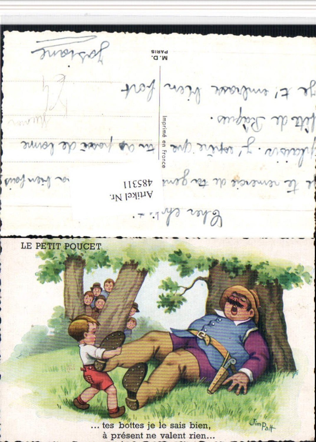 485311,Künstler AK Jim Patt Völlerei Humor Schlafender Mann Kinder