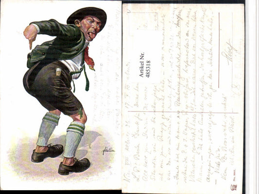 485318,Künstler AK F. Quidenus Scherz Humor Exzentriker Po Zunge