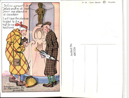 485326,Künstler AK Toilettenhumor Pinkelhumor Brüssel Manneken-Pis Kamera