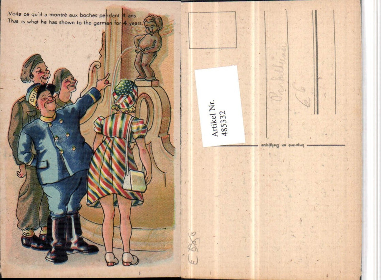 485332,Künstler AK Manneken-Pis Toilettenhumor Pinkelhumor