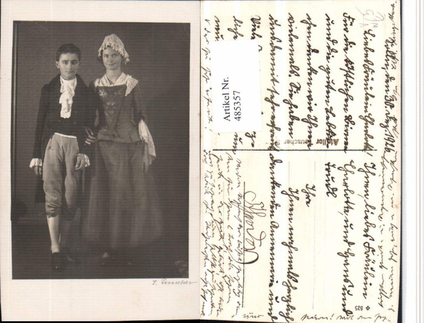 485357,Foto AK Kinder Kostüm Paar Kleid pub Atelier Teuscher