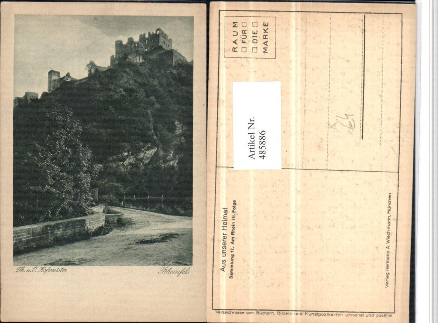485886,Fotokunst Th. u. O. Hofmeister Rheinfels Ruine pub Wiechmann