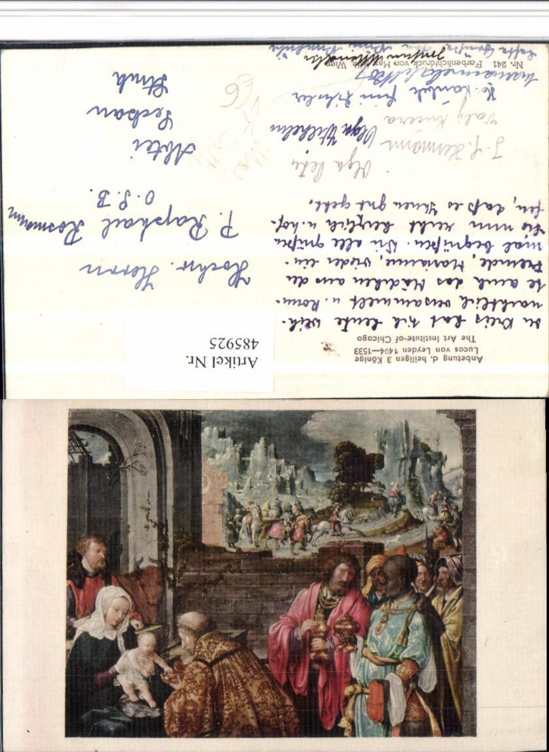 485925,Künstler AK Lucas van Leyden Anbetung Hl. 3 Könige pub Max Jaffe 241