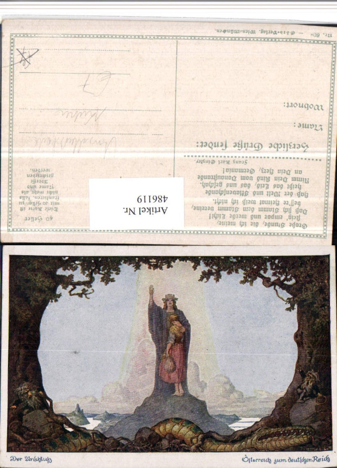 486119,Künstler Anschlusskarte Ernst Kutzer Österreich Deutsches Reich