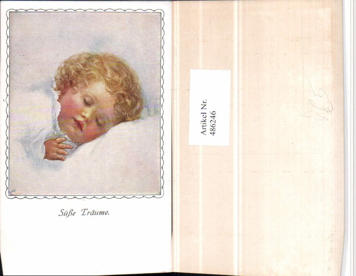 486246,M. Munk Vienne 923 Künstlerkarte Süße Träume Kind b. Schlafen