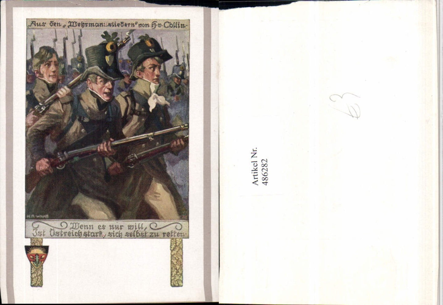 486282,Deutscher Schulverein Künstler K.A. Wilke Soldaten Gewehre