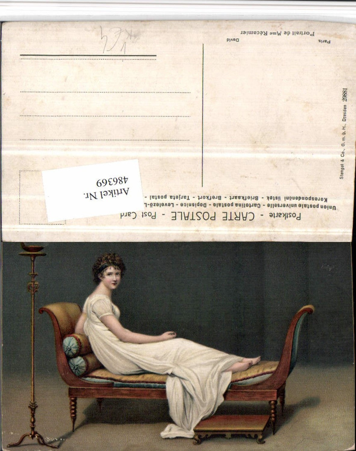 486369,Stengel Co 29881 Künstler David Portrait de Mme Recamier Frau Couch