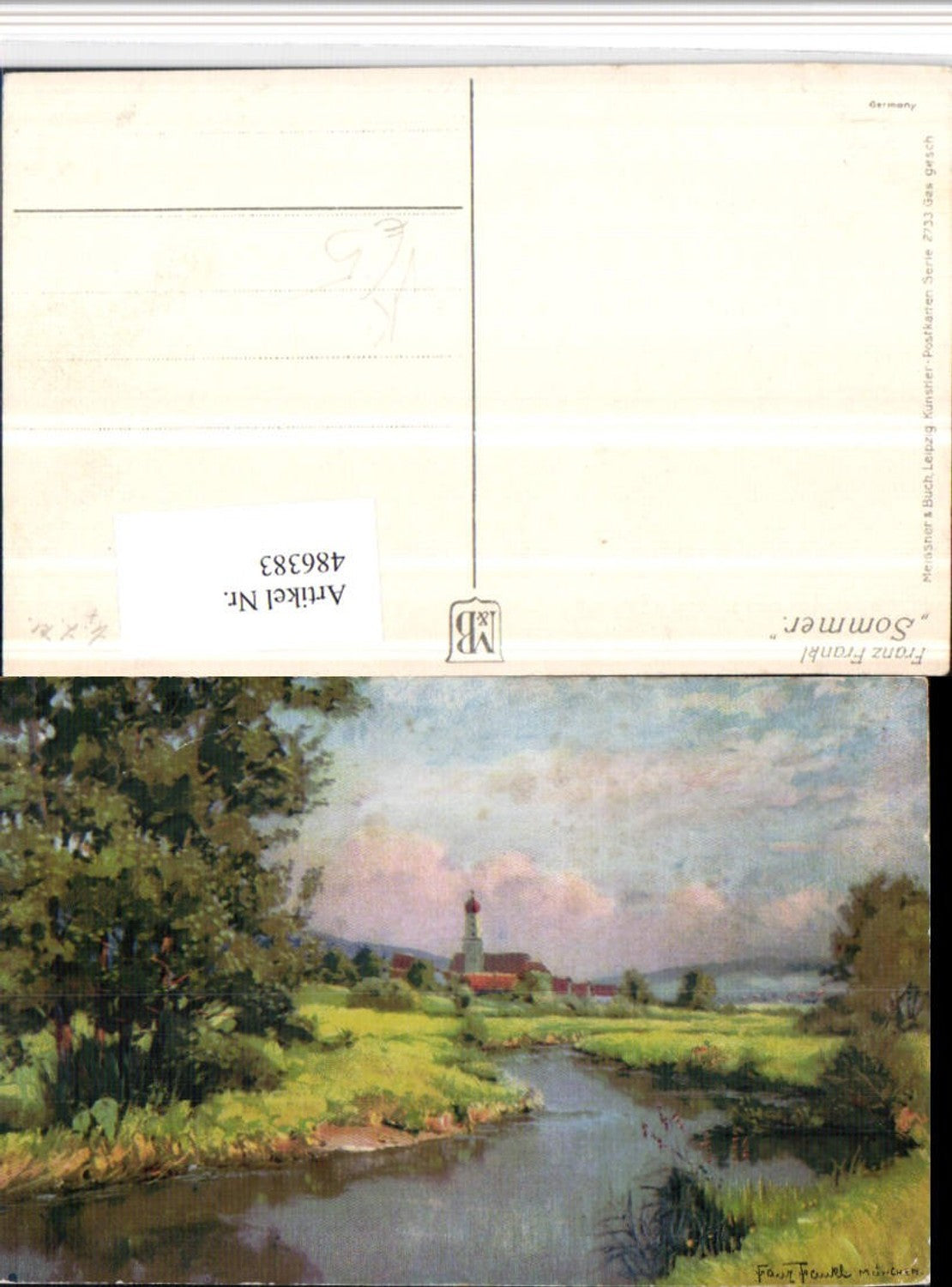 486383,Meissner & Buch 2733 Künstler Franz Frankl Sommer Landschaft Fluss