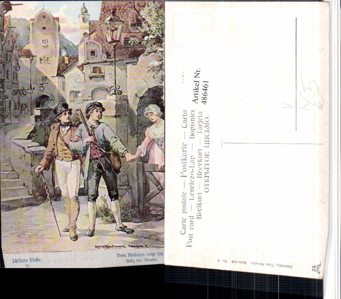 486461,Theo Stroefer 643/2 Künstler H. Kaufmann Stadt Männer Schillers Glocke