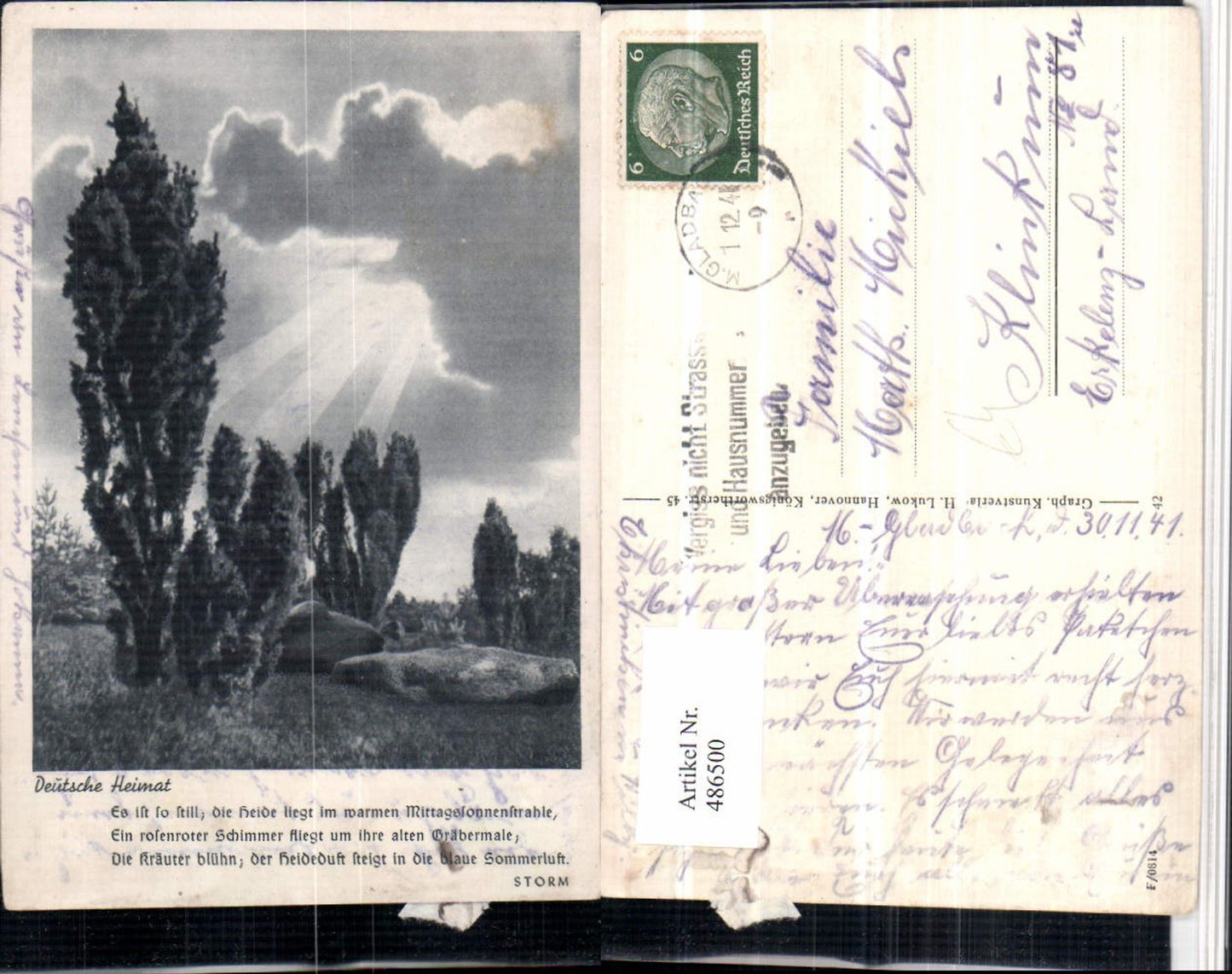 486500,Fotokunst H. Lukow 42 Deutsche Heimat Landschaft Heide Text