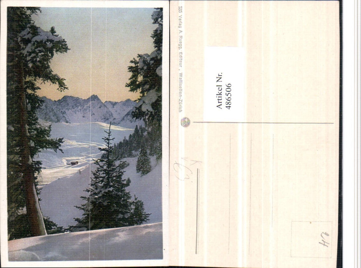 486506,Fotokunst A. Ruegg 535 Winterlandschaft Bergkulisse