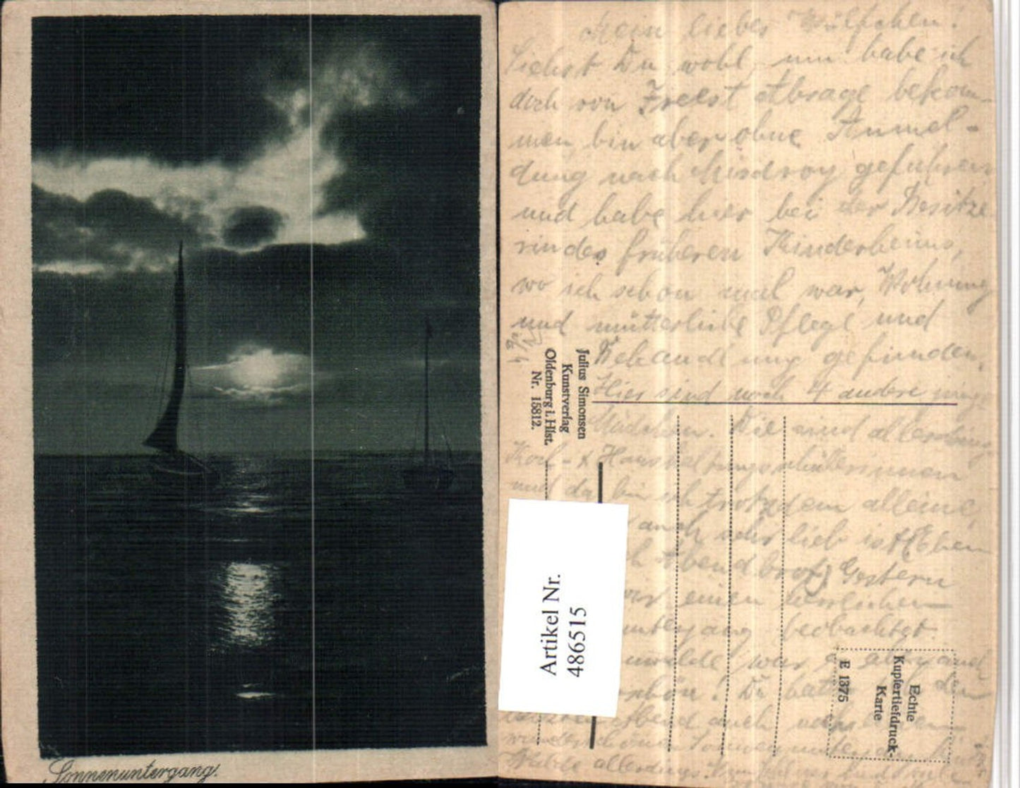 486515,Fotokunst Julius Simonsen 15812 Sonnenuntergang Meer Boote