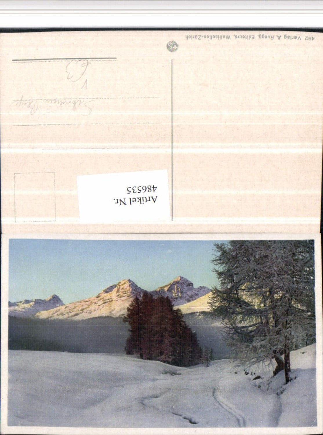 486535,Fotokunst A. Ruegg 492 Winterlandschaft Schweizer Berge Bergkulisse
