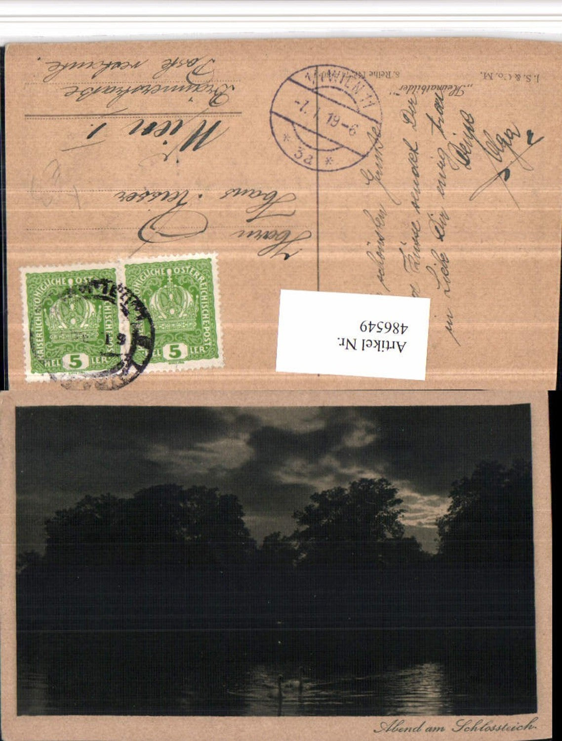 486549,Fotokunst J.S. & Co. M. 71/80 Abend am Schlossteich