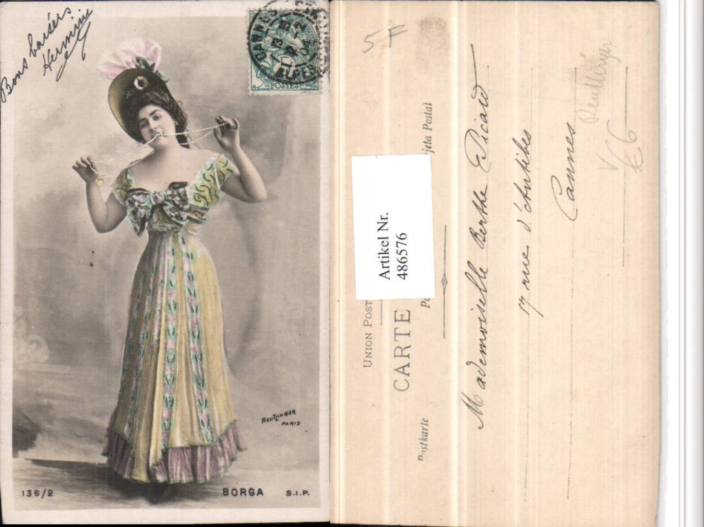 486576,Reutlinger Paris Borga Frau Kleid Hut Kette pub S.I.P. 136/2
