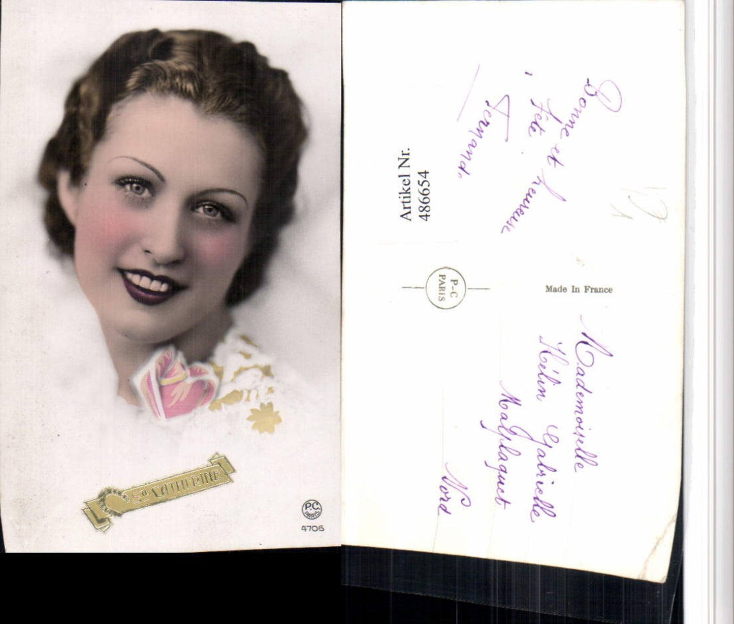 486654,P.C. Paris 4706 Ste Catherine Frau Portrait