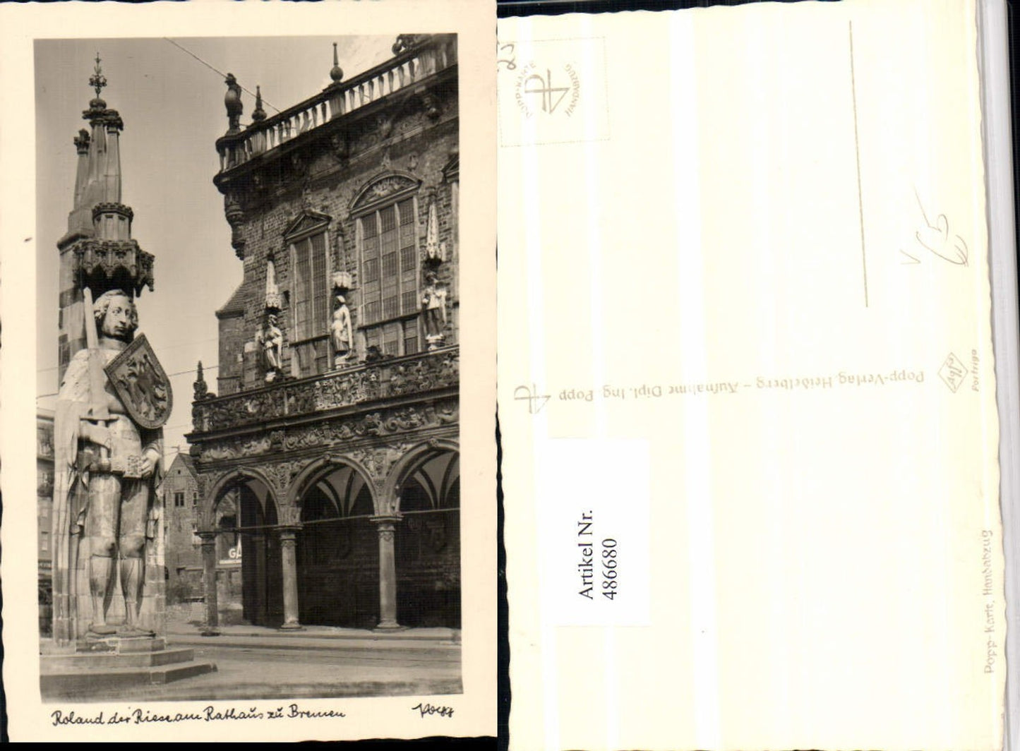 486680,Popp Verlag Bremen Rathaus Roland der Riese Statue