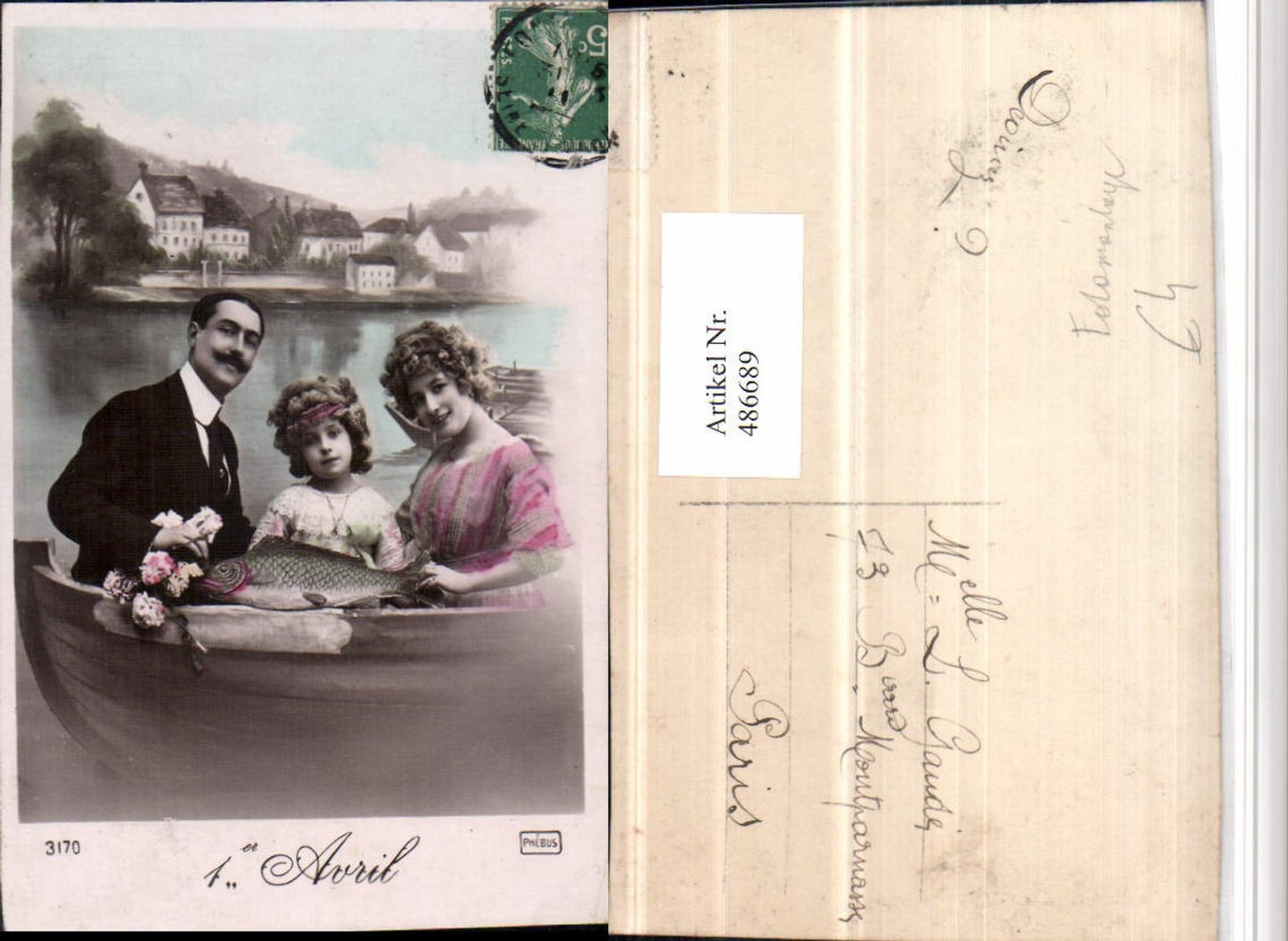 486689,Fotomontage 1. April Familie Boot Fisch