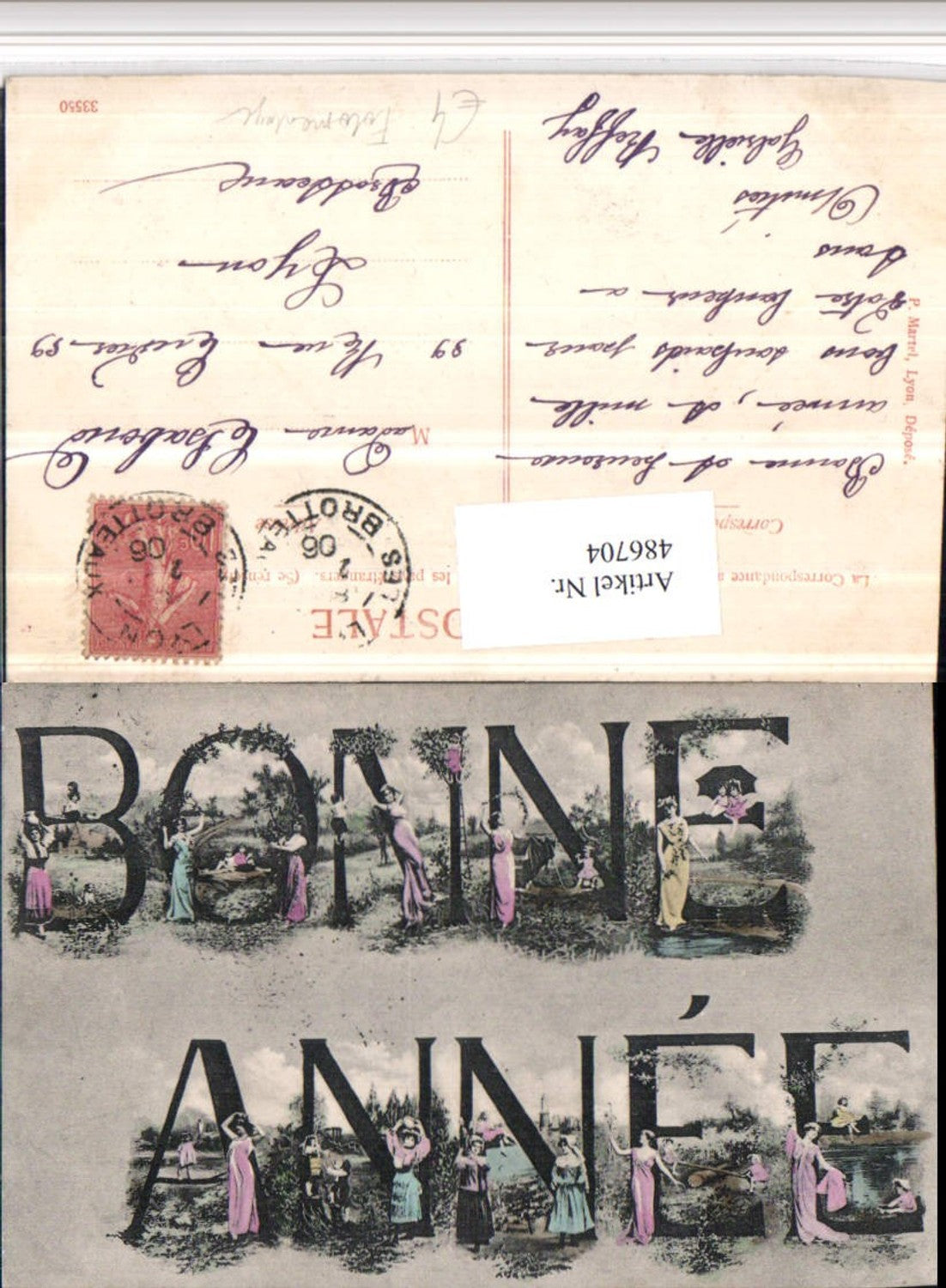 486704,Fotomontage Bonne Annee Buchstaben Frauen Kleider