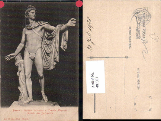 487003,Statue Roma Rom Cortile Magono Apollo del Belvedere Erotik
