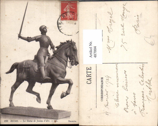 487004,Reims La Statue de Jeanne d Arc