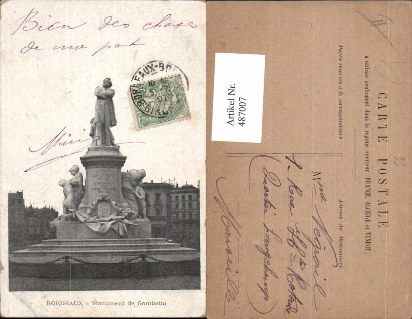 487007,Statue Bordeaux Monument de Gambetta