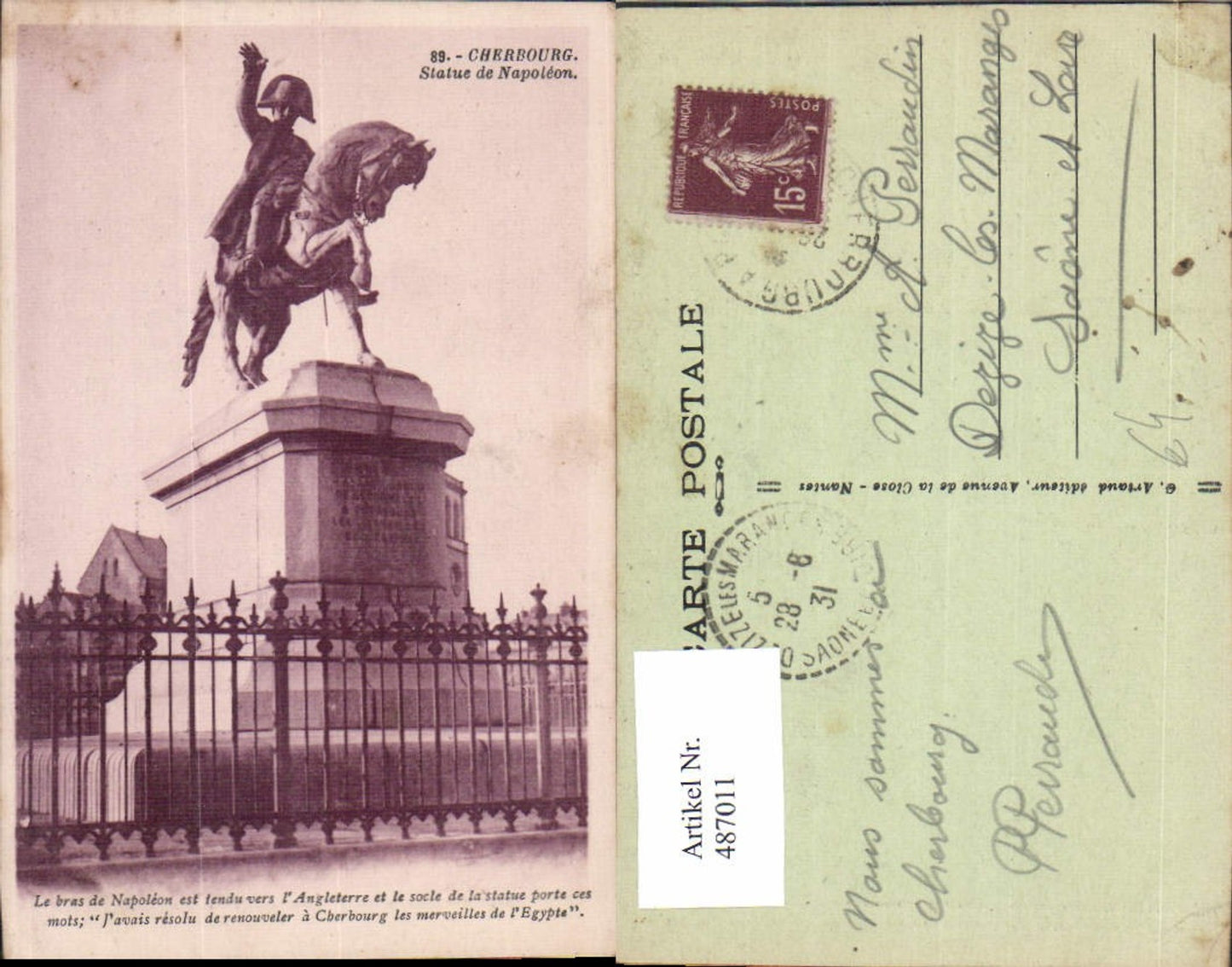 487011,Cherbourg Statue de Napoleon