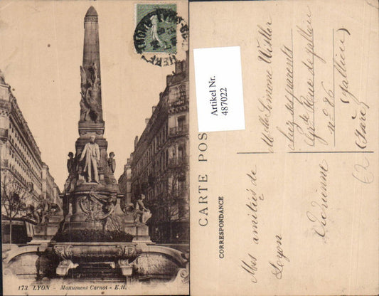 487022,Statue Lyon Monument Carnot