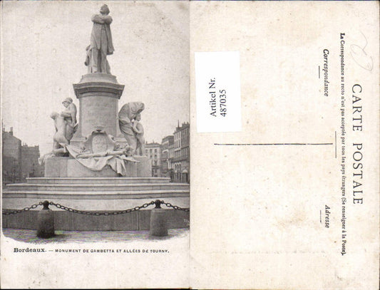 487035,Statue Bordeaux Monument de Gambetta et Allees de Tourney