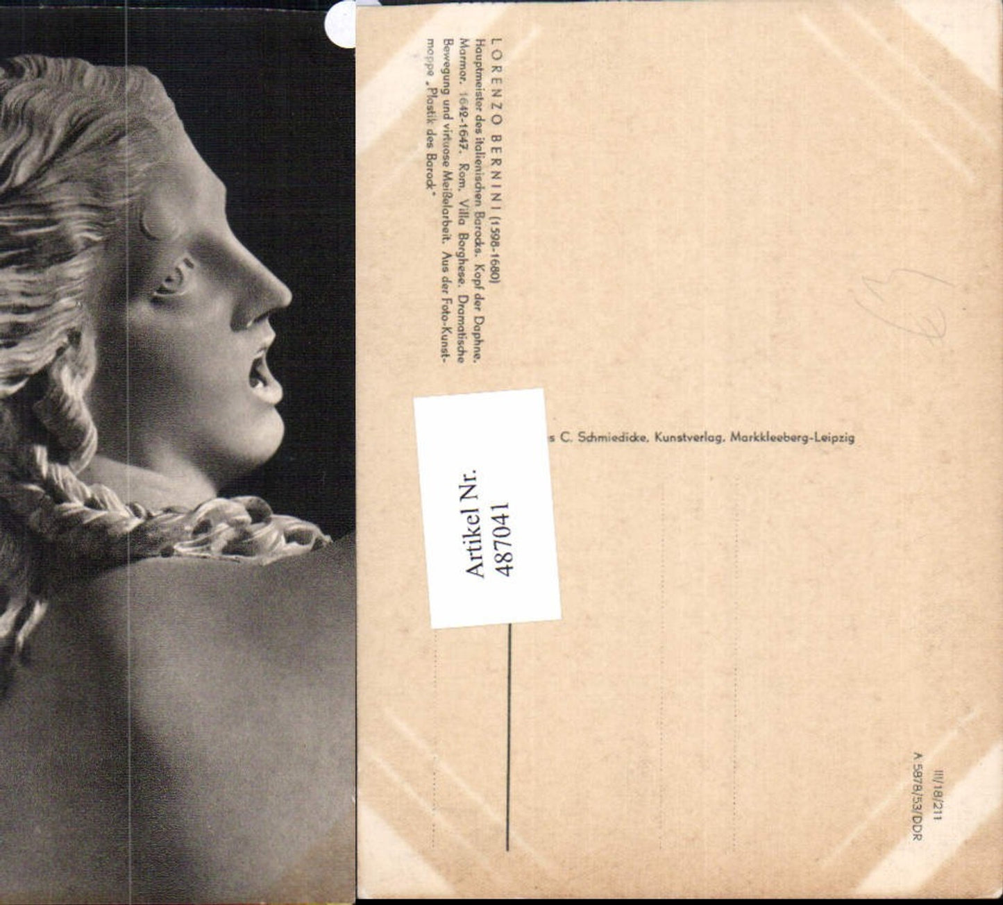 487041,Statue Lorenzo Bernini Kopf der Daphne Barock