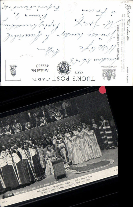 487230,Queen Elizabeth Westminster Abbey Coronation Krönung 1953 Adel Monarchie