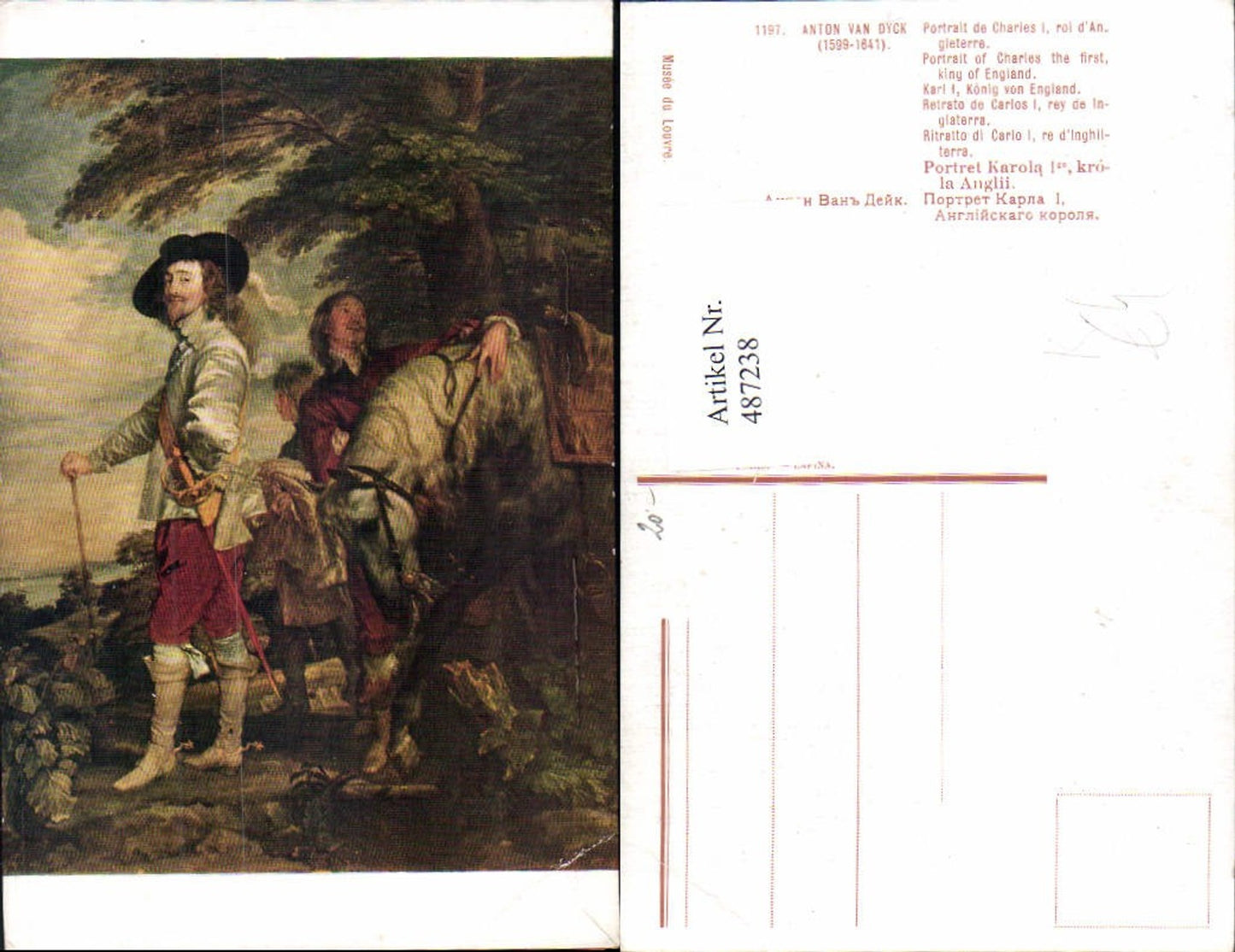 487238,Künstler Ak Anton van Dyck Portrait de Charles König v. England Adel Monarchie