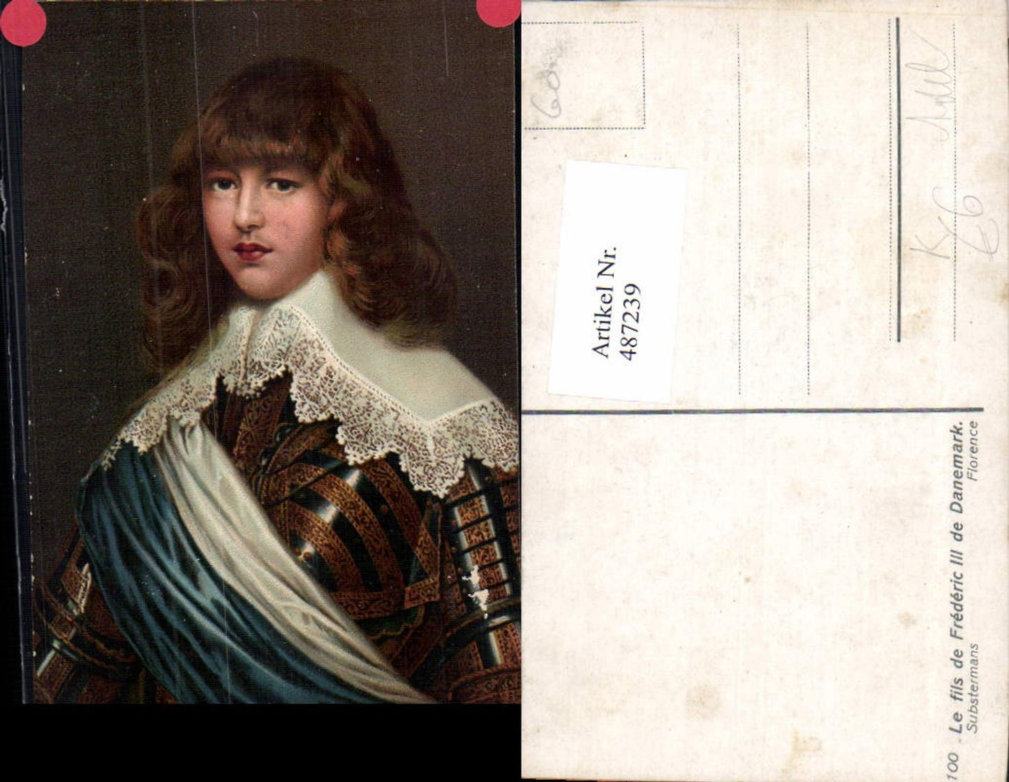 487239,Künstler Ak Substermans Le fils de Frederic III de Danemark Adel Monarchie