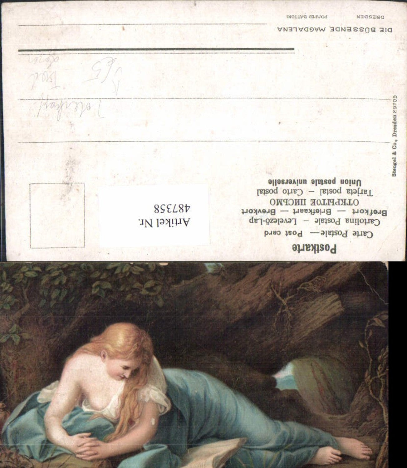 487358,Pompeo Battoni Die Büssende Magdalena Lesen Totenkopf Tod pub Stengel Co 29705