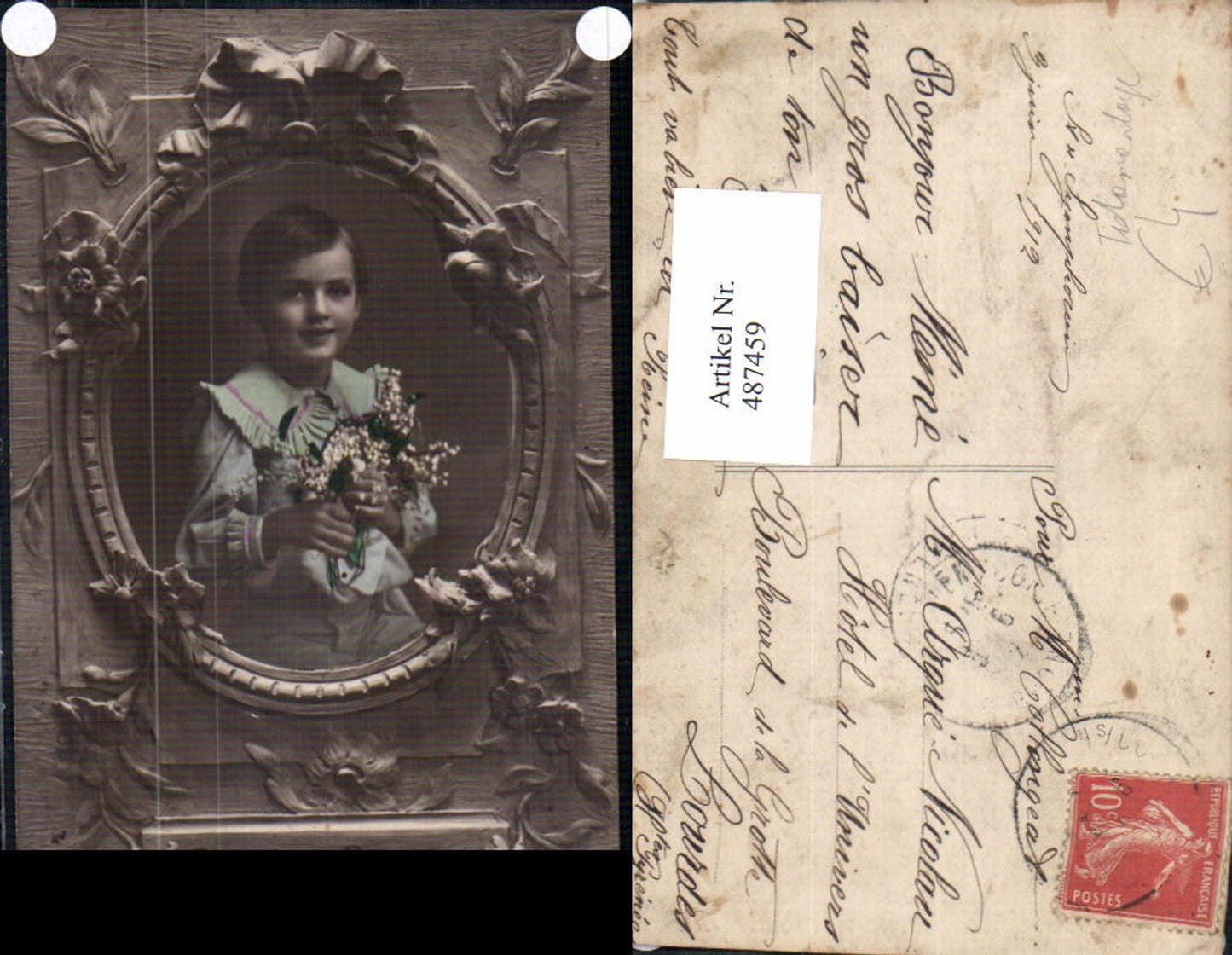 487459,Fotomontage Kind Uniform Bub Junge Matrosenanzug Portrait i. Bilderrahmen Passepartout