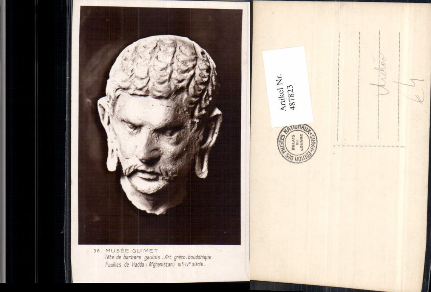 487823,Musee Guimet Tete de barbare Gaulois Art Greco-Buddhique head archeology excavation