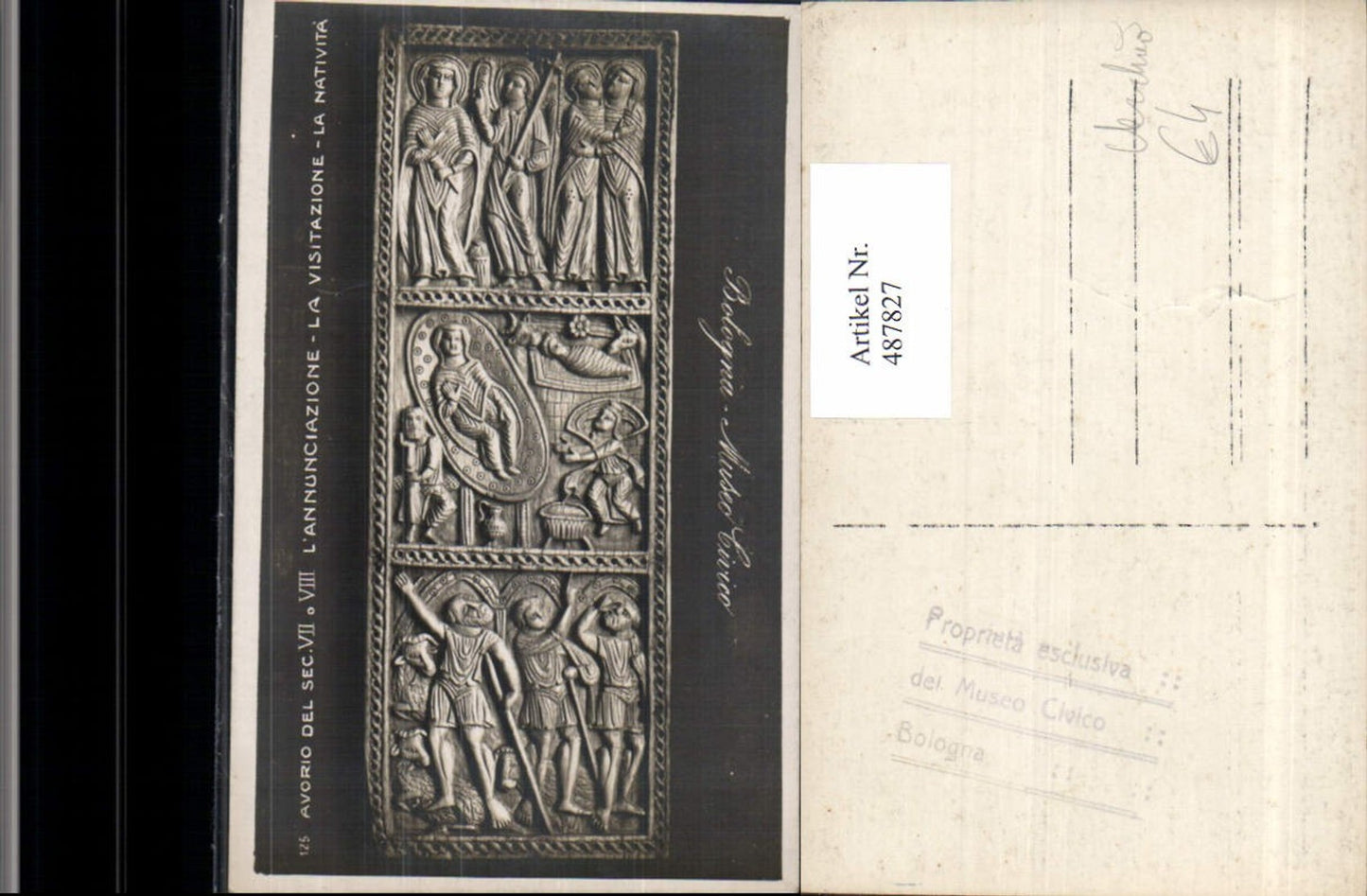 487827,Bologna Museo Civico Relief La Visitazione La Nativita Archeology Excavation