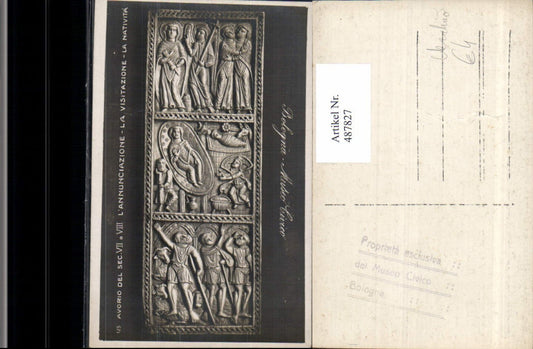 487827,Bologna Museo Civico Relief La Visitazione La Nativita Archäologie Ausgrabung